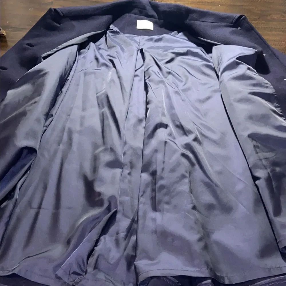 Nwt Lattelier Navy Cashmere Wool Blend Coat Ladies Xl — image 8 of 8